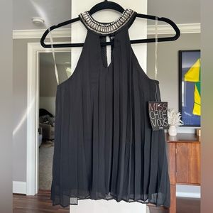 Dressy Black Top with Rhinestones - Miss Chievous
